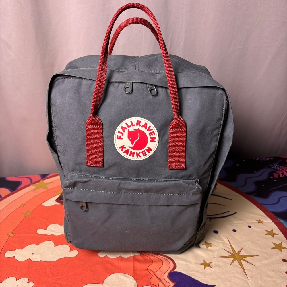 Fjallraven Kanken Classic Backpack Graphite Grey Ox Red Travel Beach College Bag